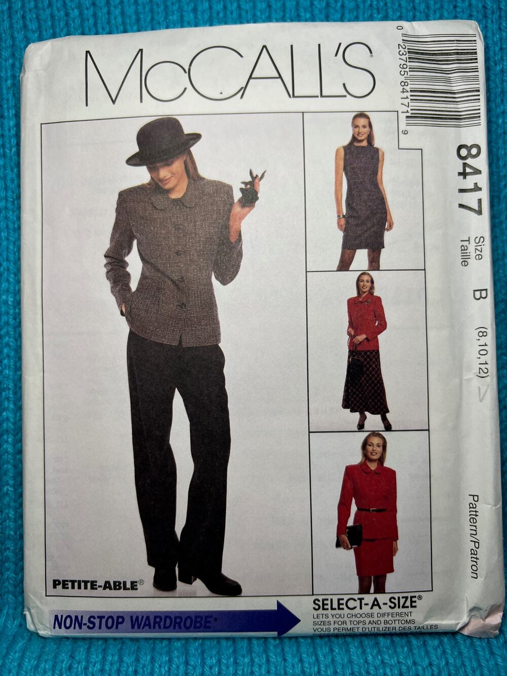 McCalls 8417 pattern suit jacket blazer dress pants skirt 1990s Size 8 10 12